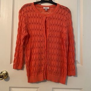 Loft woman’s orange cardigan